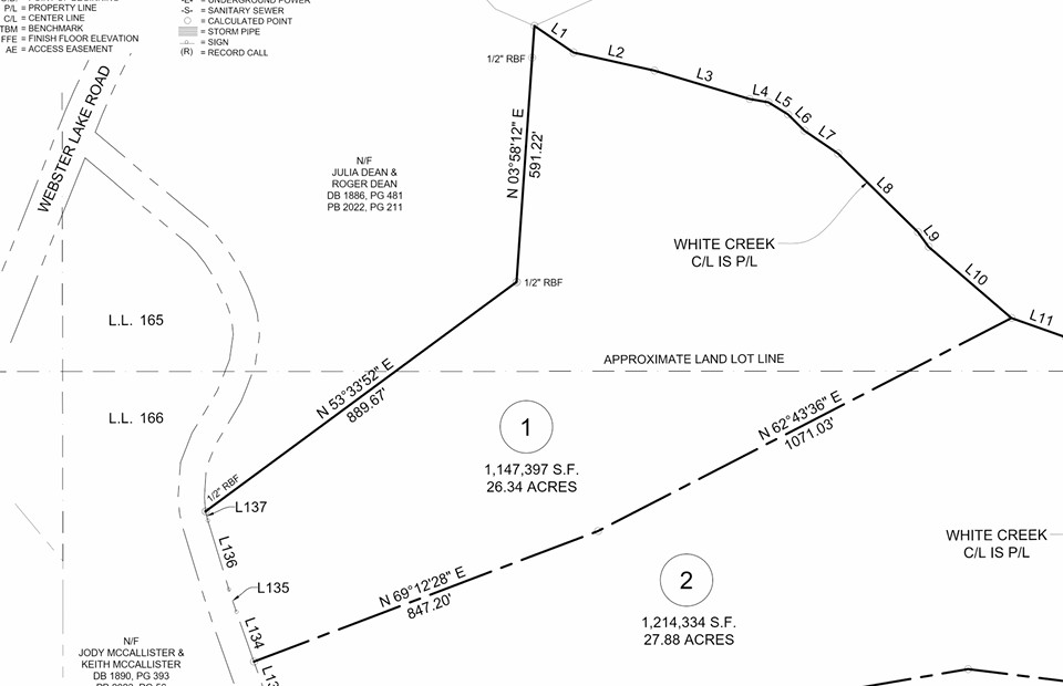 Survey map showing property boundaries and measurements.